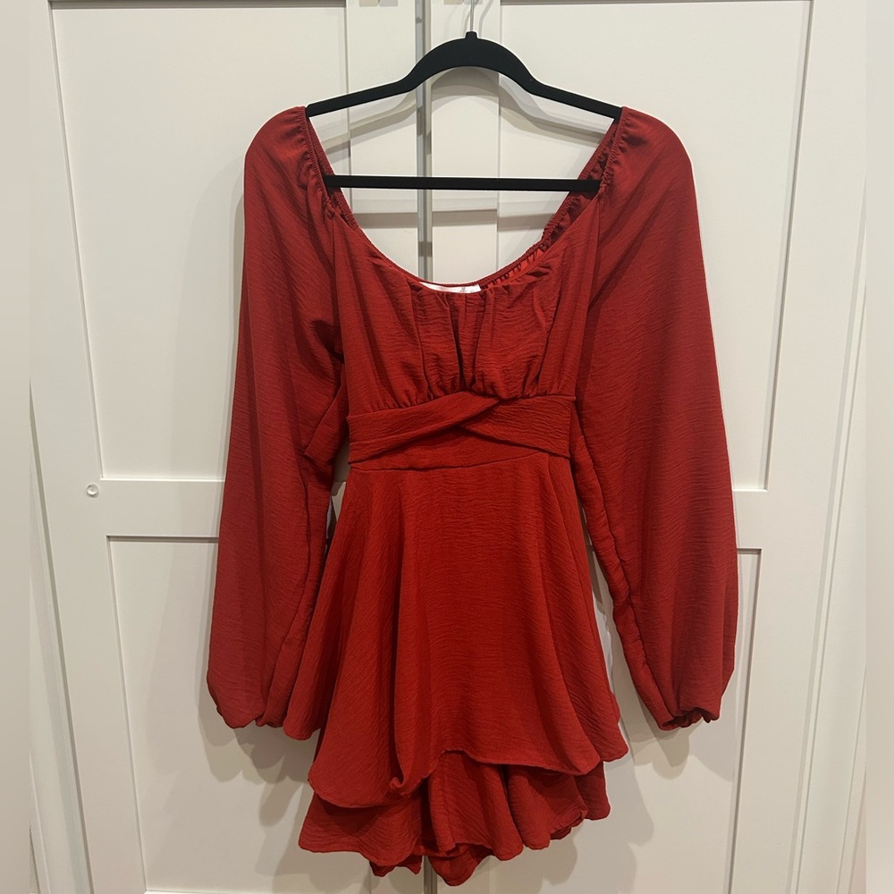 Altar'd State long sleeve Red Dress